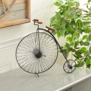 Deco 79 Metal Bike Sculpture, 17" x 5" x 15", Black